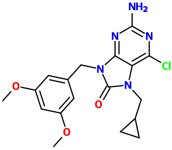 (image for) MC085124 2-Amino-6-chloro-7-(cyclopropylmethyl)-9-[(3,5-dimethoxyphenyl)methyl]-8,9-dihydro-7H-purin-8-onephenyl)methyl]-8,9-dihydro-7H-purin-8-one